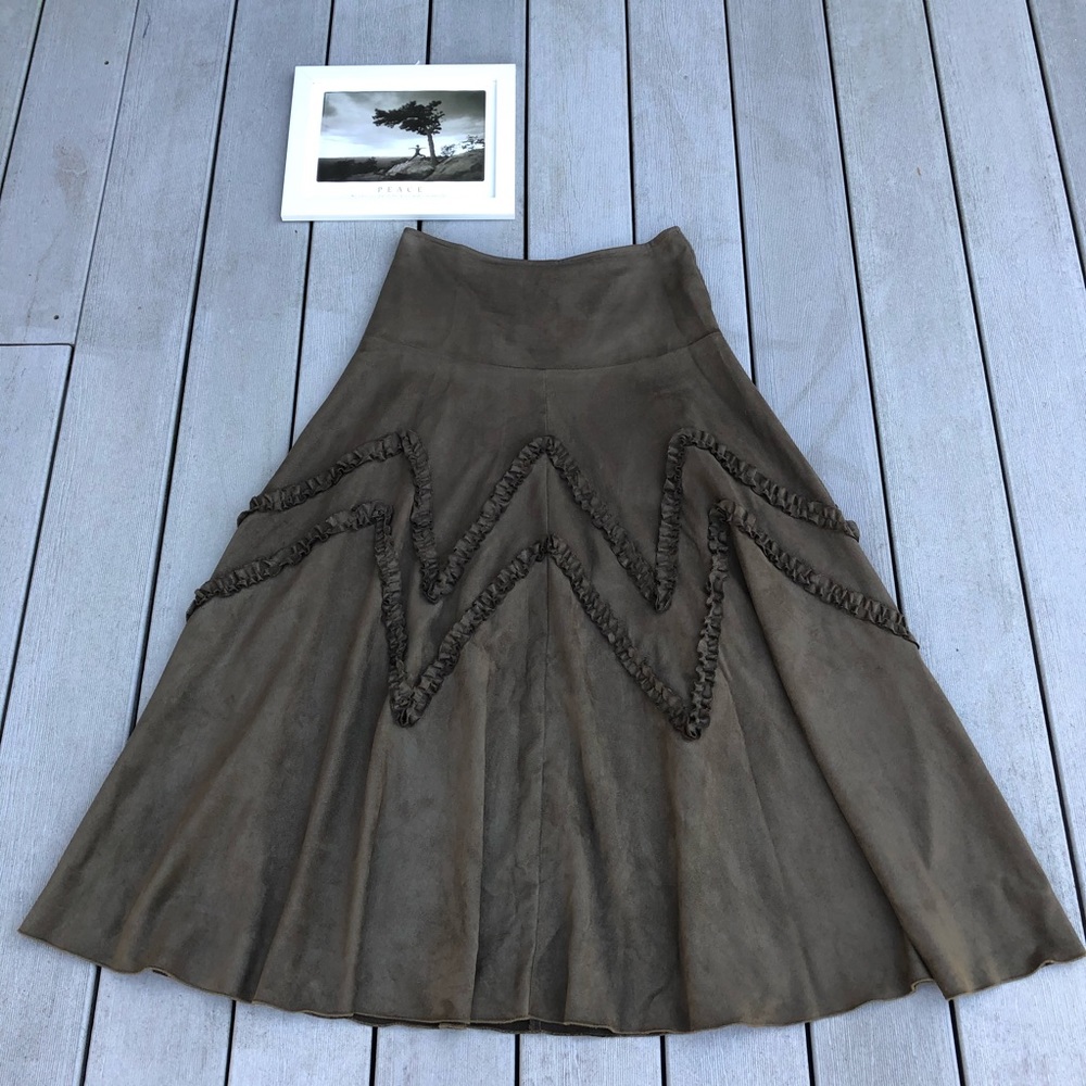 JOSEPH RIBKOFF Vintage Faux Suede A-line skirt, 4